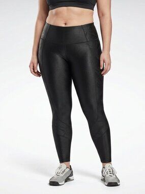 Reebok Shiny Yoga Scribble High-Rise Tights NEW- Sz. 1X
